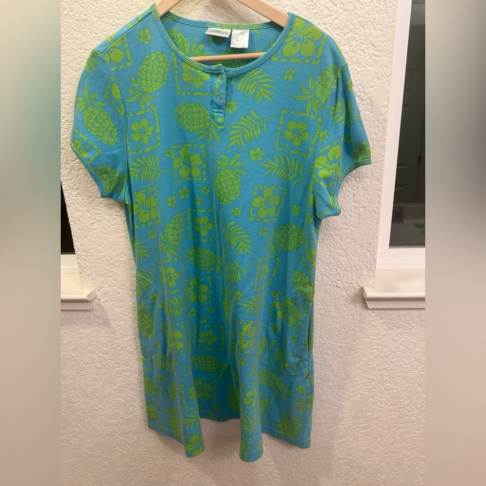 Calypso St. Barth Luxury Resort Wear Tropical Tunic Dress 💯% Cotton Size Large - Picture 4 of 11